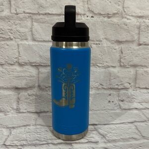 Yeti 26oz Rambler water bottle chug top laser cut  western boot wildflowers